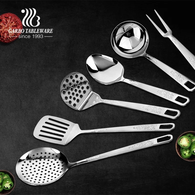 home cooking utensils set stainless steel soup ladle kitchen Cooking Nonstick Cookware Set with Spatula Kitchen Accessories