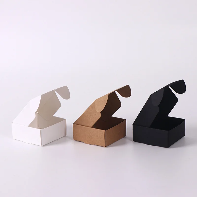 Customized Square Kraft Paper Jewelry Mini Airplane Box Handmade Soap Jewellery Earrings Packing Box