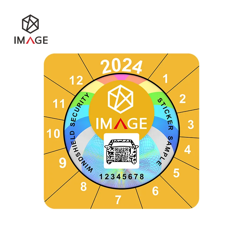 Holographic Vehicle Technical Inspection Label for a Car Plate Application