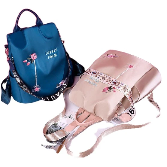 2023wholesale Chinese Style Fashion Casual Bag Oxford Anti-Theft Travel Bag Cute Girls Kids School Embroidered Backpack
