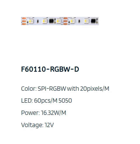 Wholesale Cost 20 pixels 12V RGBW 5050 4 in 1 Light Strip LED for Gaming Room