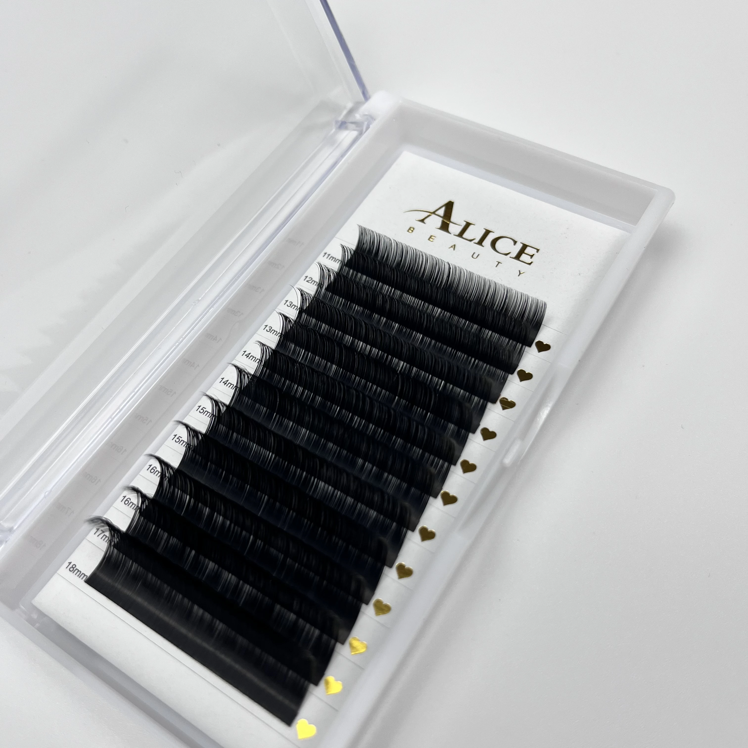Free sample  7-25mm 0.03 volume eyelash extensions  C CC D DD L M Curl private label matte black volume lash trays