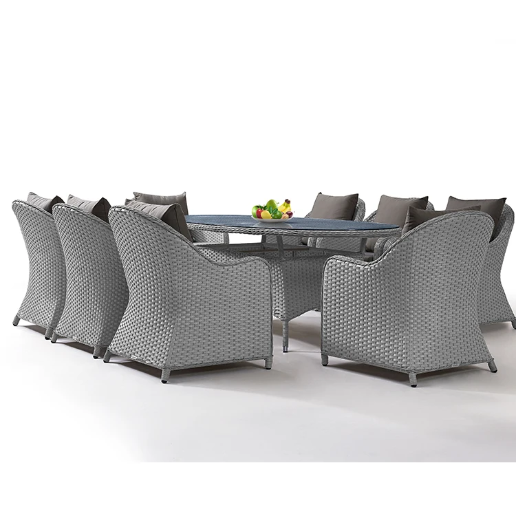 Оптовая продажа, Высококачественная уличная мебель из ротанга для патио, комплект Круглых садовых стульев на 8 мест