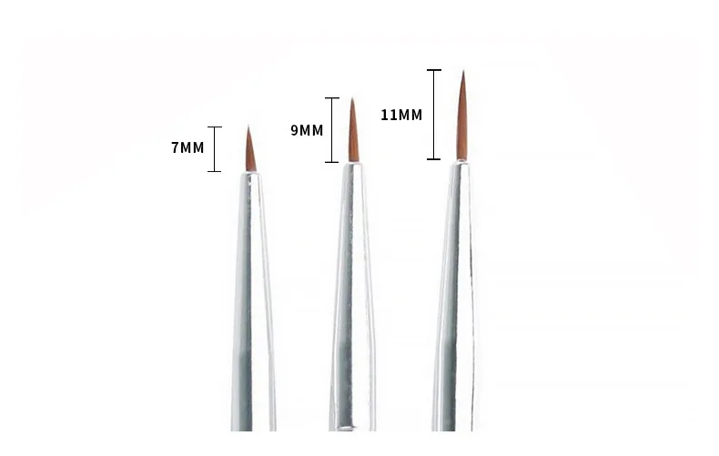 Hot Sale Detail Liner Nail Brush Set,3pcs Plastic Handle Calligraphy Art Liner Brushes