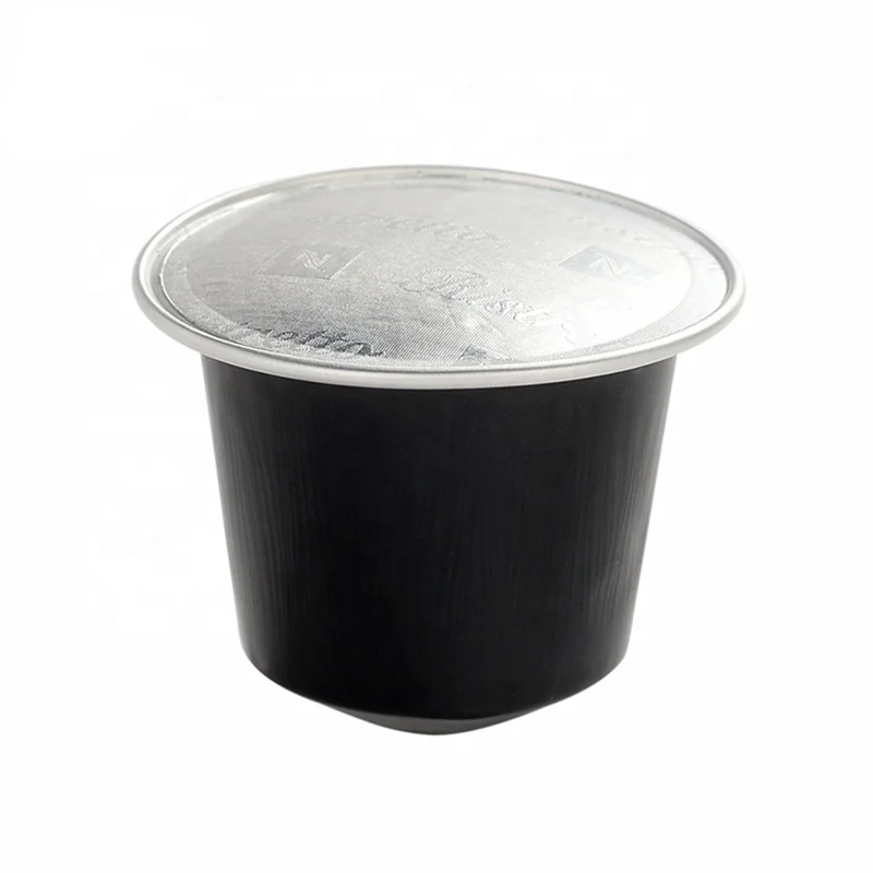 
Biodegradable Nespresso coffee empty capsules including aluminum foil paper cover 