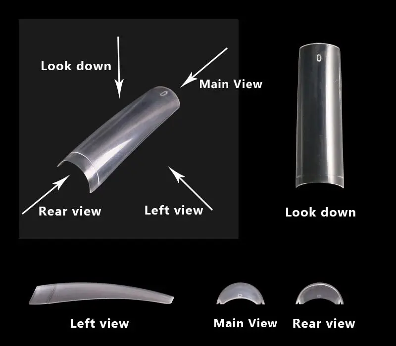 2023 hot popular designed cute xxl extra long square flat french nail tips half cover nail false tip french natural