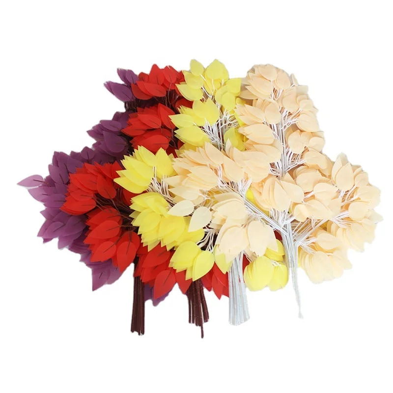 ficus Artificial branches colorful leaf red yellow white leaves  Christmas tree party Halloween decorative ornament garten 2021