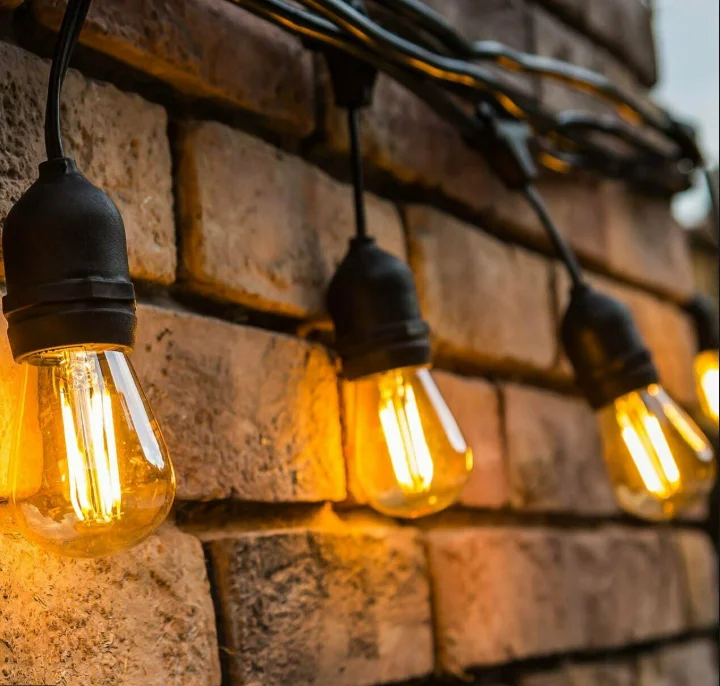 Chinese Factory Holiday lighting S14 Waterproof Patio solar Outdoor led String Lights