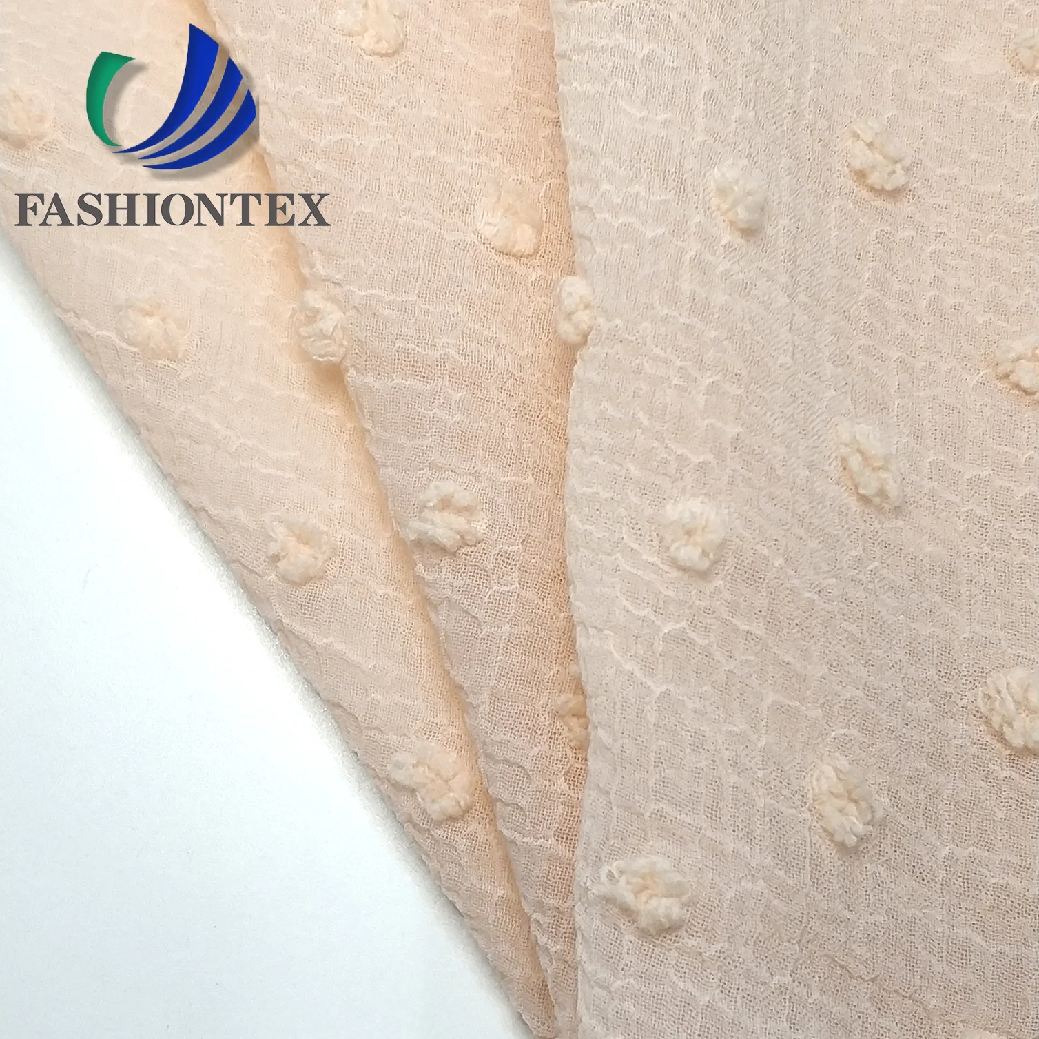 Fashiontex Nano crepe dot clipped chiffon fabric 100% polyester