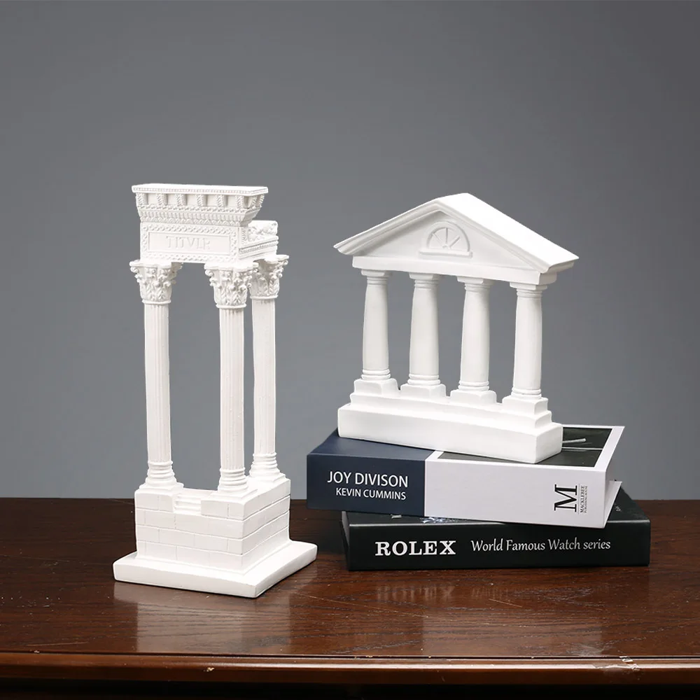 Ancient Greek City Temple Architectural Model Decorative Ornaments Living Room Home Decoration Resin Sculpture Ornaments