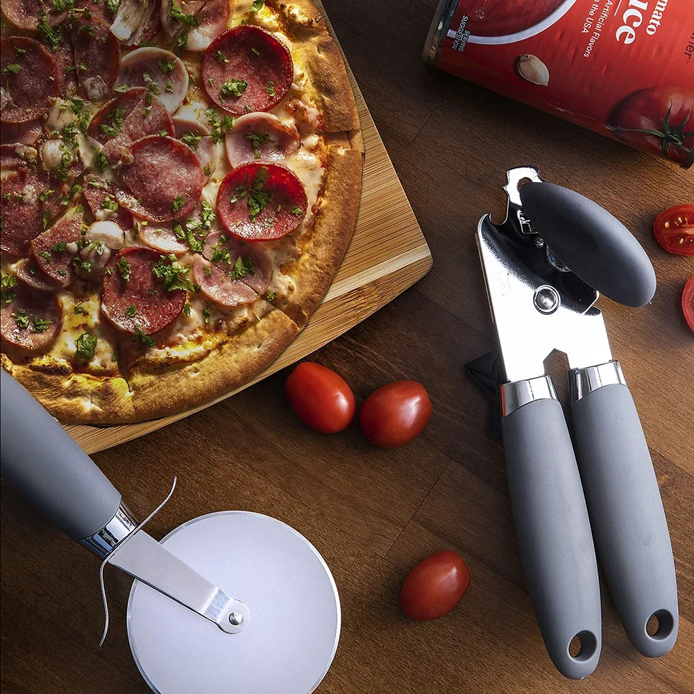 TOALLWIN kitchen accessories gold stainless steel cream spoon pizza cutter whisk peeler garlic press opener kitchen gadgets set