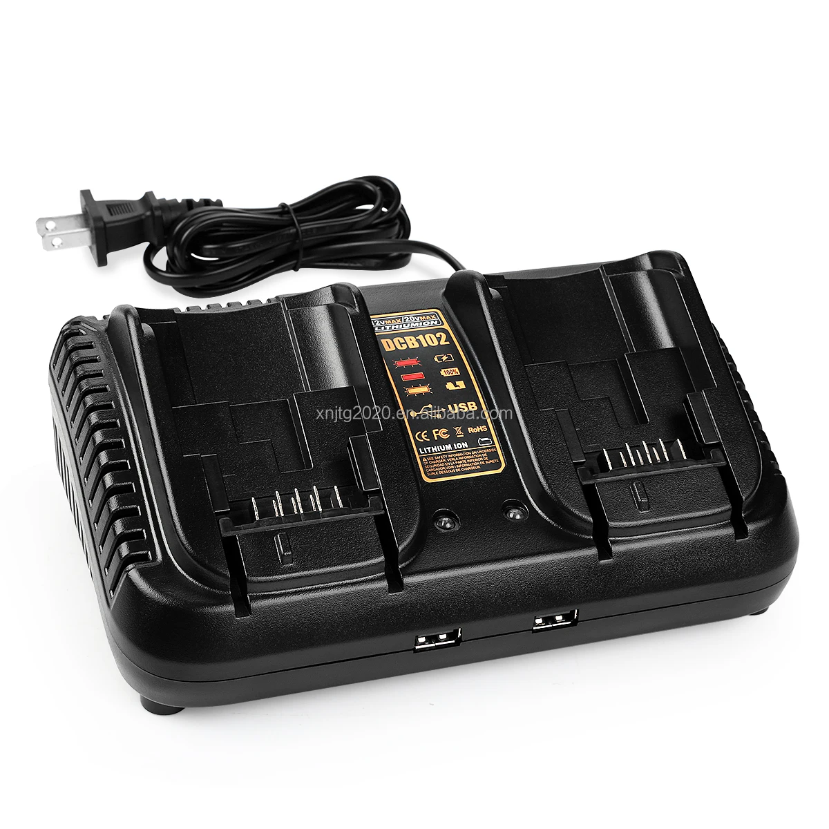 For Dewalt Battery Charger 12V-20V Max Battery Charger DCB102 With Dual Port