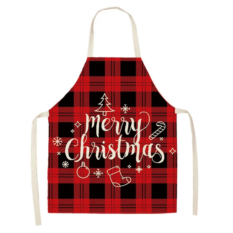 Cheap Bulk Christmas Couple Kids Red Santa Kitchen Apron Christmas Printed Letter Gift Aprons For Kids Custom Logo