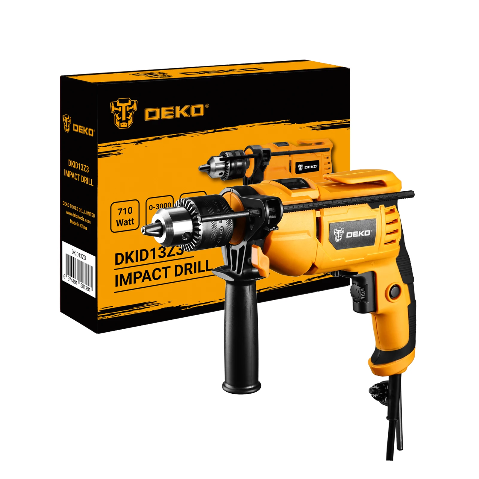DEKO DKID13Z3 220V Impact Drill 2 Functions Electric Rotary Hammer Electric Drill Screwdriver Electric Tools Power Tools