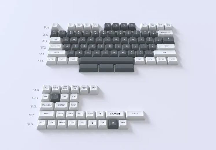 SIKAKEYB 61 64 68 84 клавиши 60% 75% 80% пользовательский oem Смола pbt двойной выстрел Белый Зеленый Серый Милый KAT механическая клавиатура кейкап