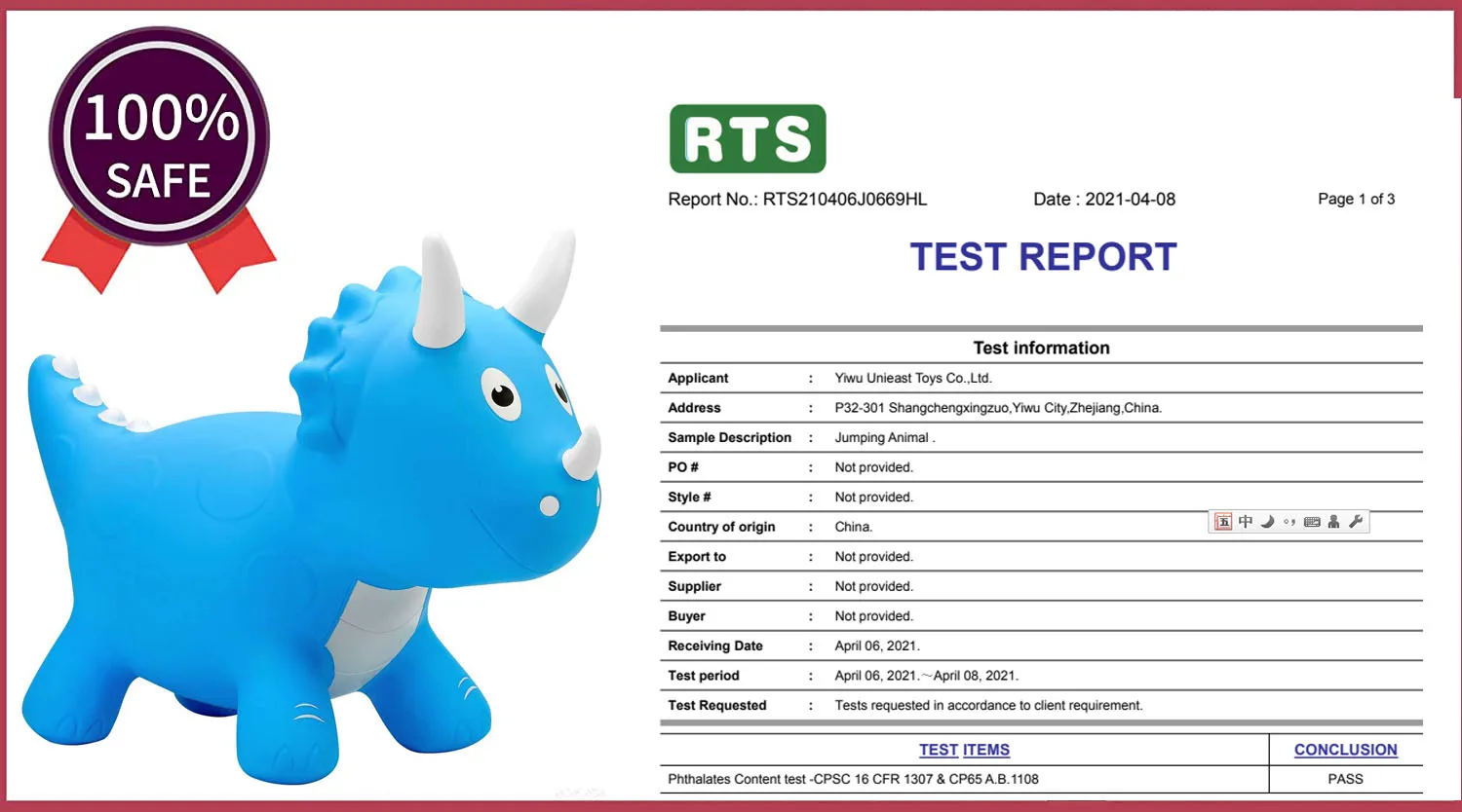 Dinosaur Bouncy Horse Hopping Toys Bouncy Animals Hopper Inflatable Triceratops Bouncer Ride On Animals Toys Gift