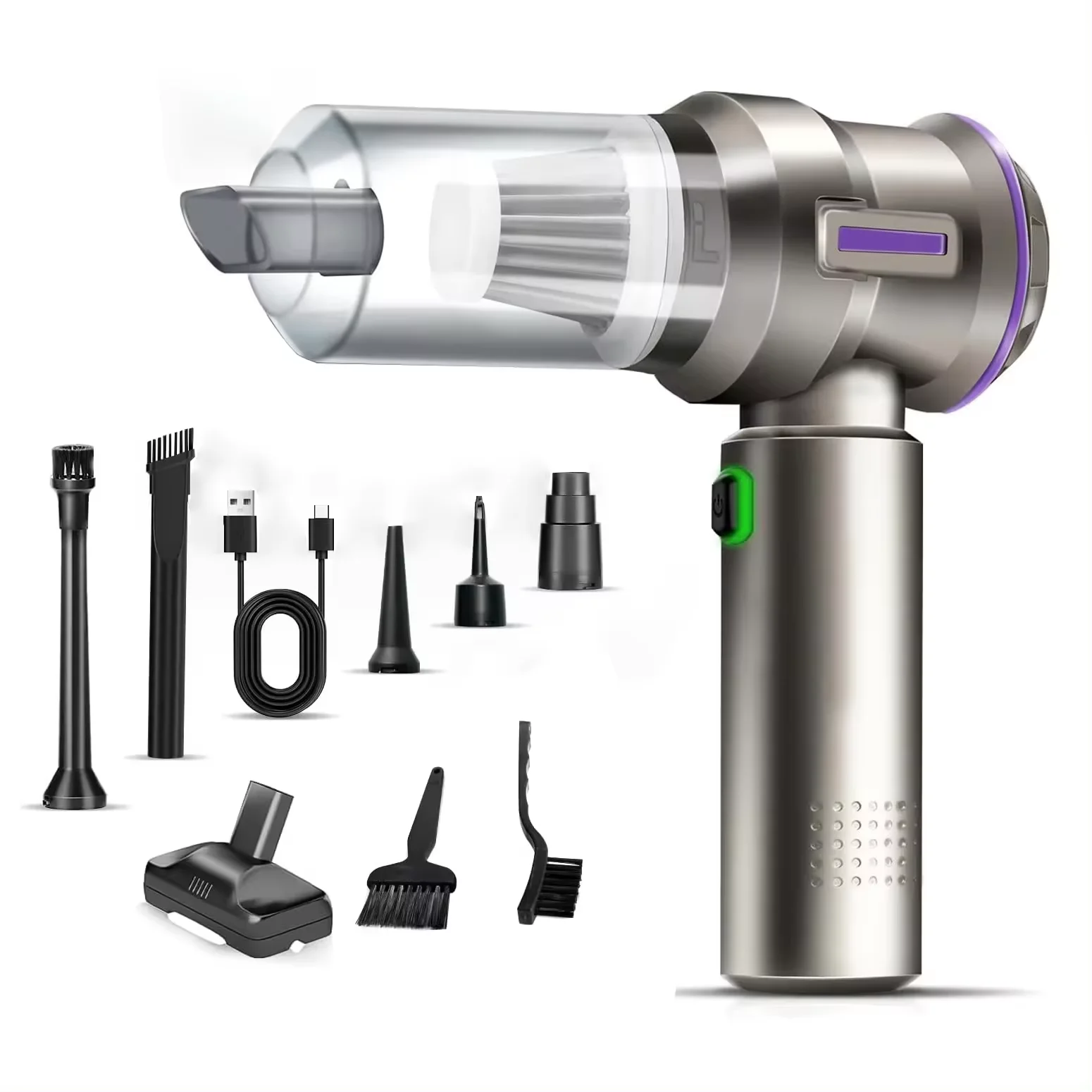 Mini Vacuum 2-in-1 35 mins runtime Brushless Motor Electric Air Blower with 3 Gear and Rechargeable Battery