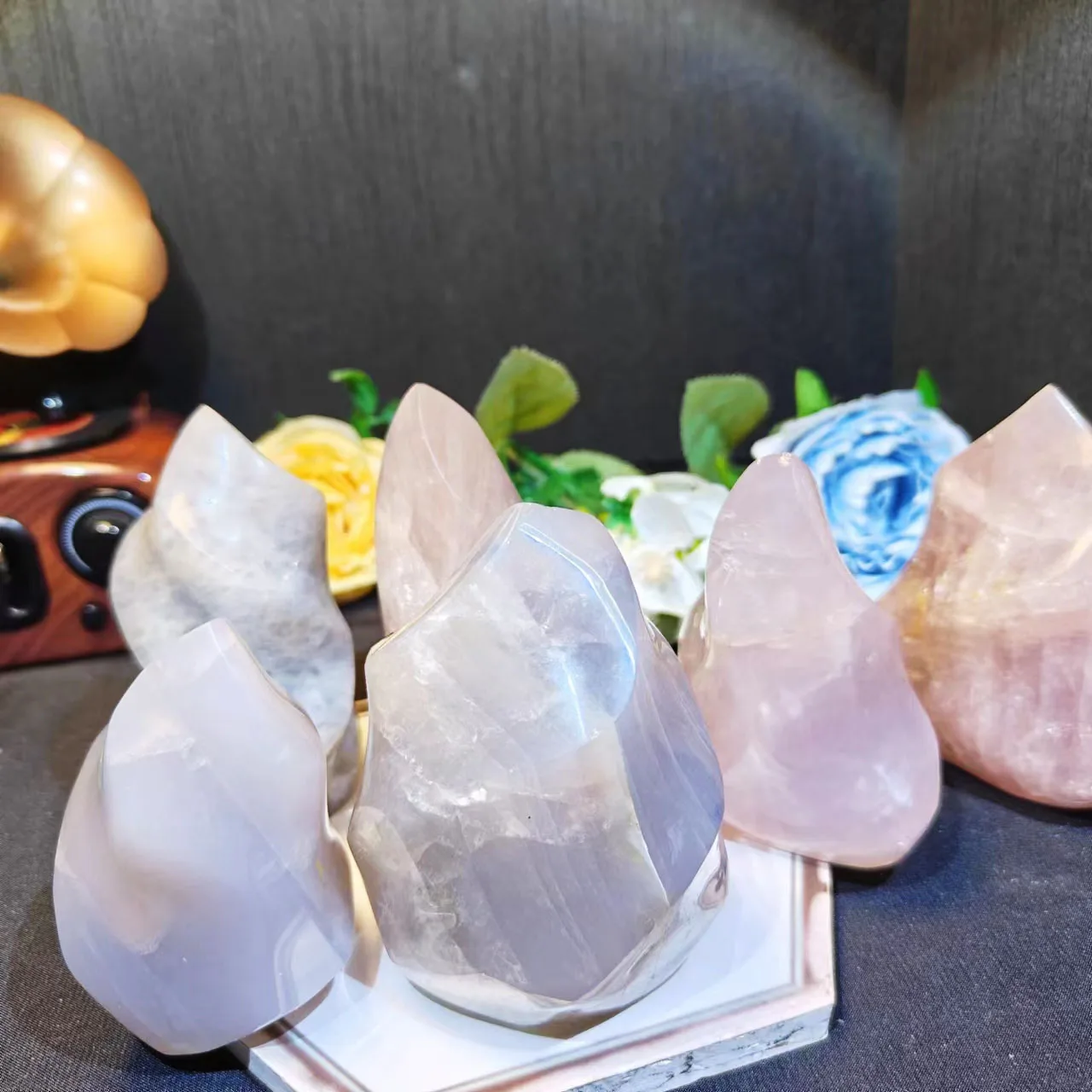 Новое поступление дешевая цена высокое качество натуральный полированный мощный кристалл синий розовый кварц факел для продажи