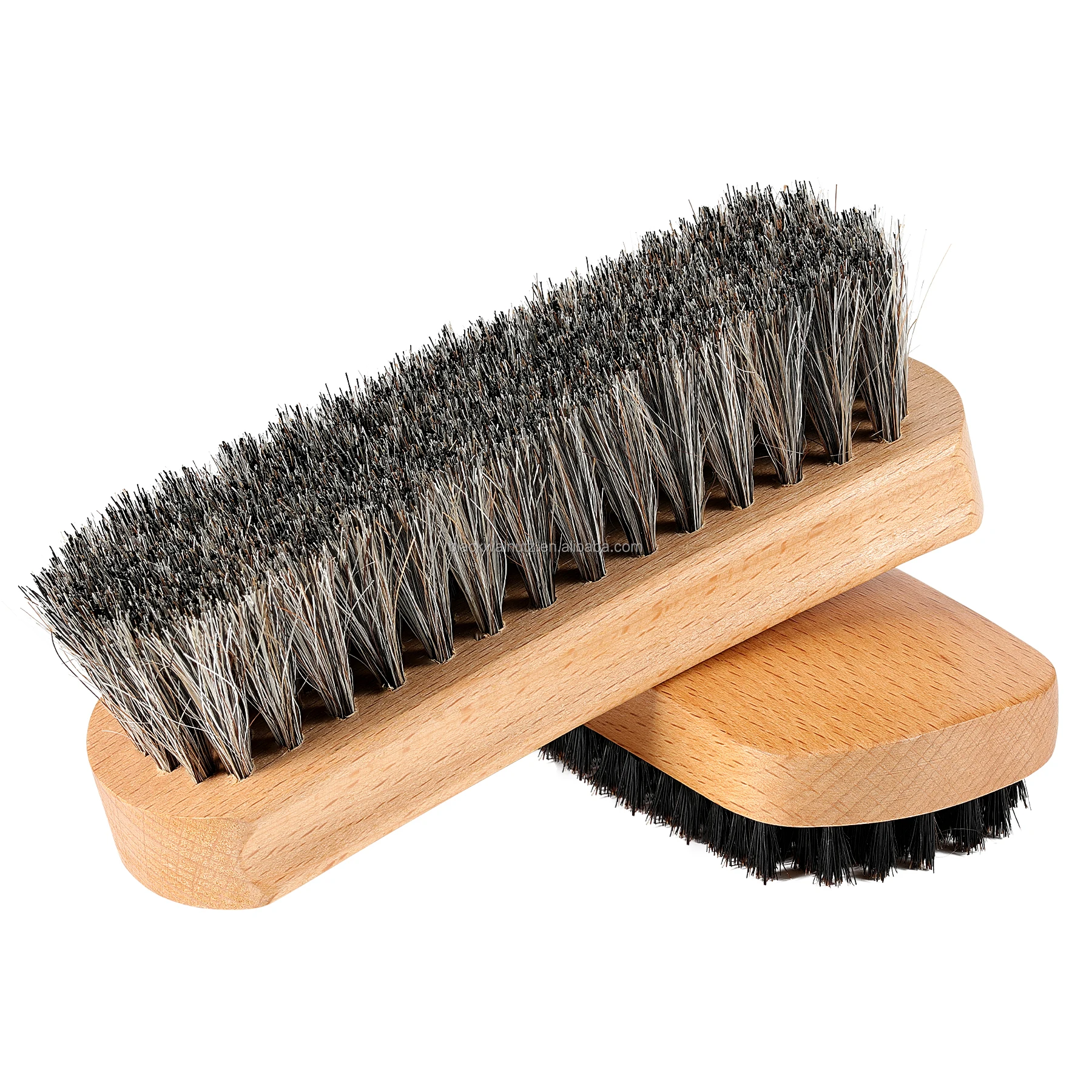 Big Size Wooden Shoe Shine Brush Soft Horse Hair Bristles cleaning Polishing Shoe Brush