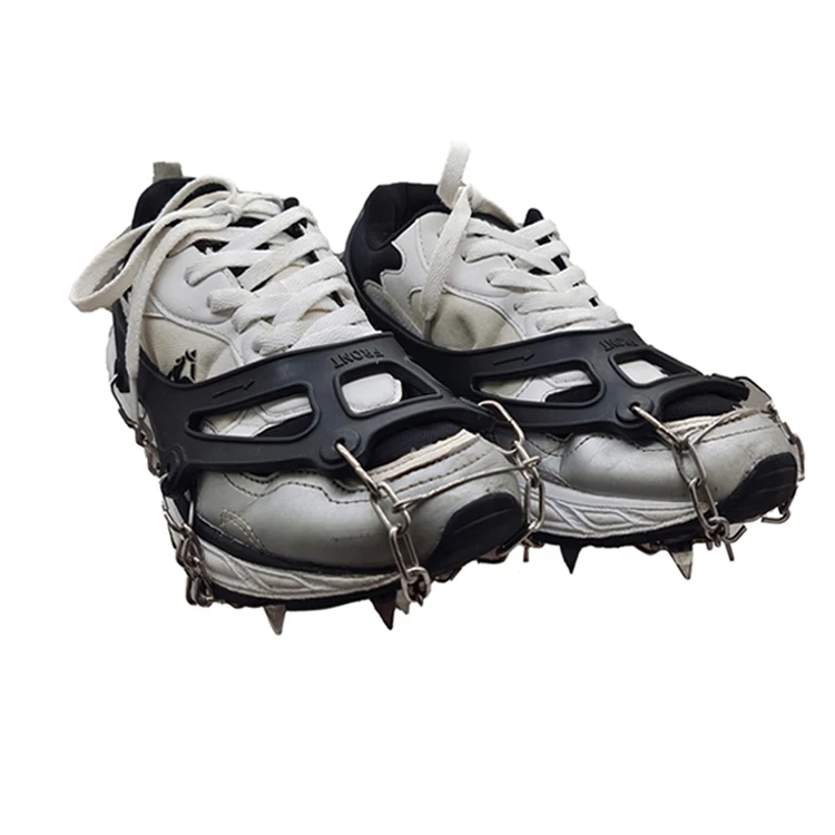 Crampons Ice Snow Grips Traction Cleats Shoes Grips with 19 Spikes Boots Shoes Safe Protect Lightweight Crampons