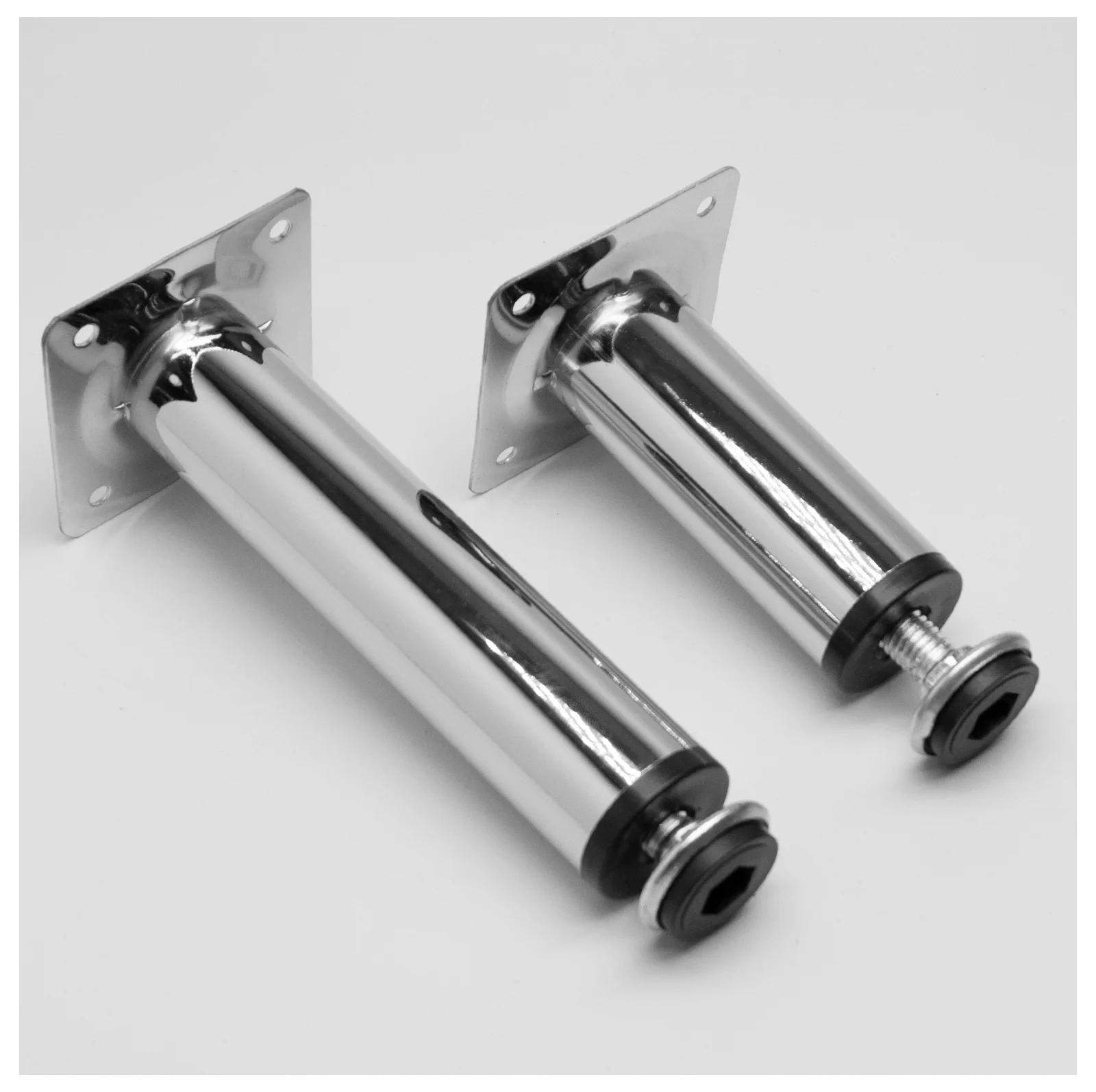 Electroplated Chrome Seliver simple metal sofa legs round tube sofa feet and height adjustable table feet