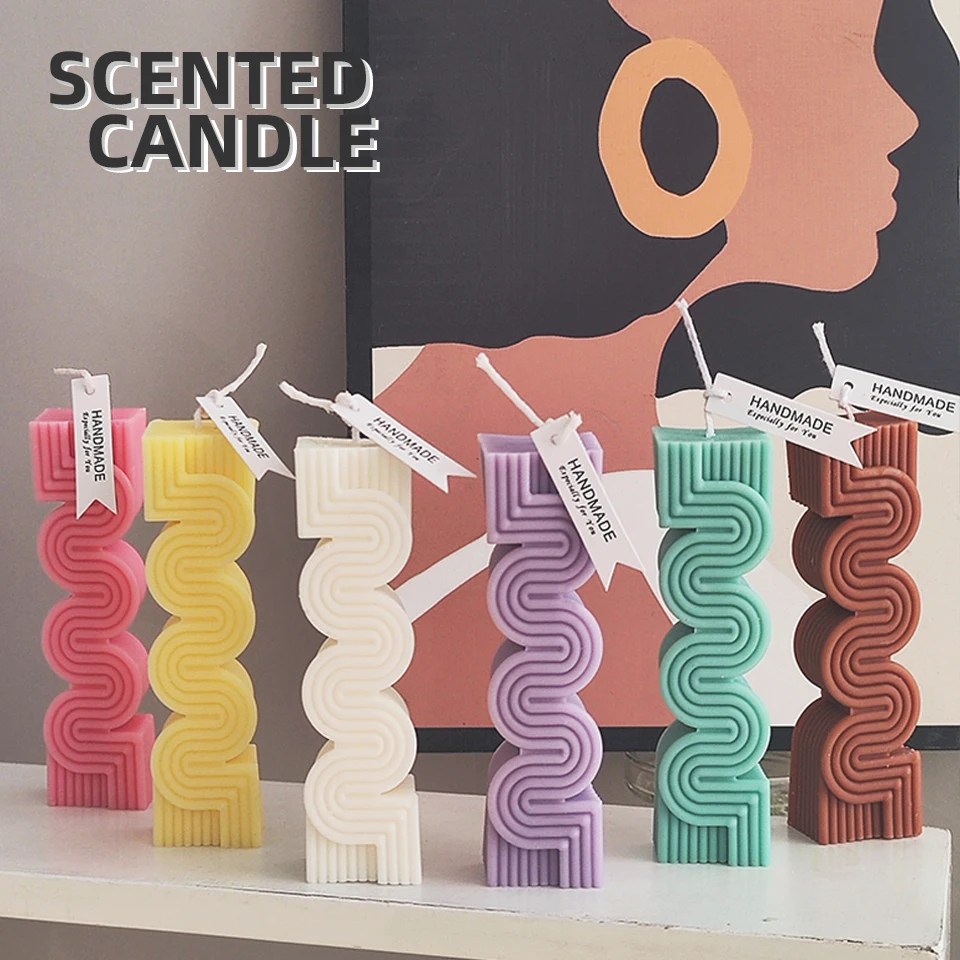 Wholesale cloud vegandecorative bubble Candle square shape cube scented soy wax candles for birthday wedding gift