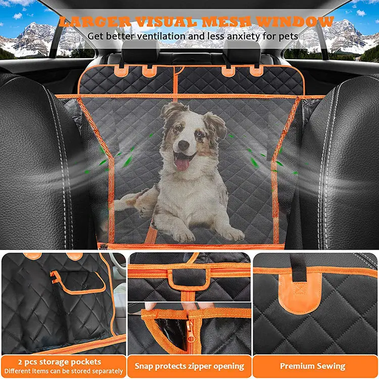 4 in 1 Convertible Dog Car Seat Cover 100% Waterproof Dog Seat Cover Nonslip Dog Hammock Pet Car Seat Cover