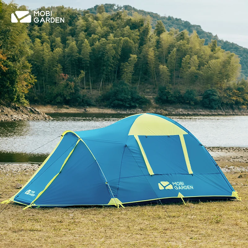 MOBI GARDEN Leng Shan 3 AIR Front Room Camping Tent Portable Extended Lobby Double Layer Waterproof Tent for Hiking Travel