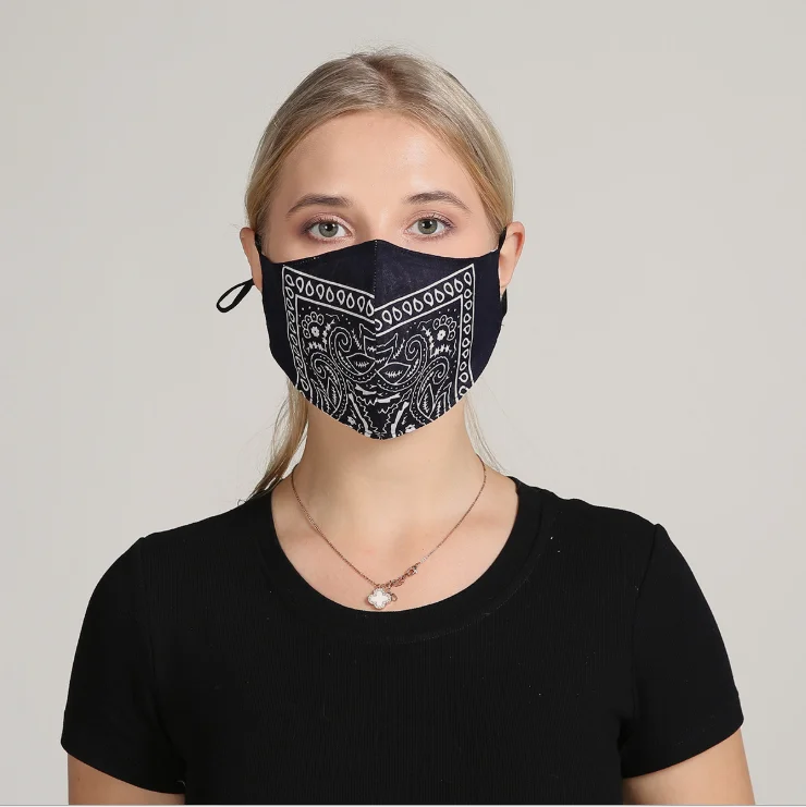 
Cotton fabric African bandana pattern face cover anti dust washable fashion M.A.S.K 
