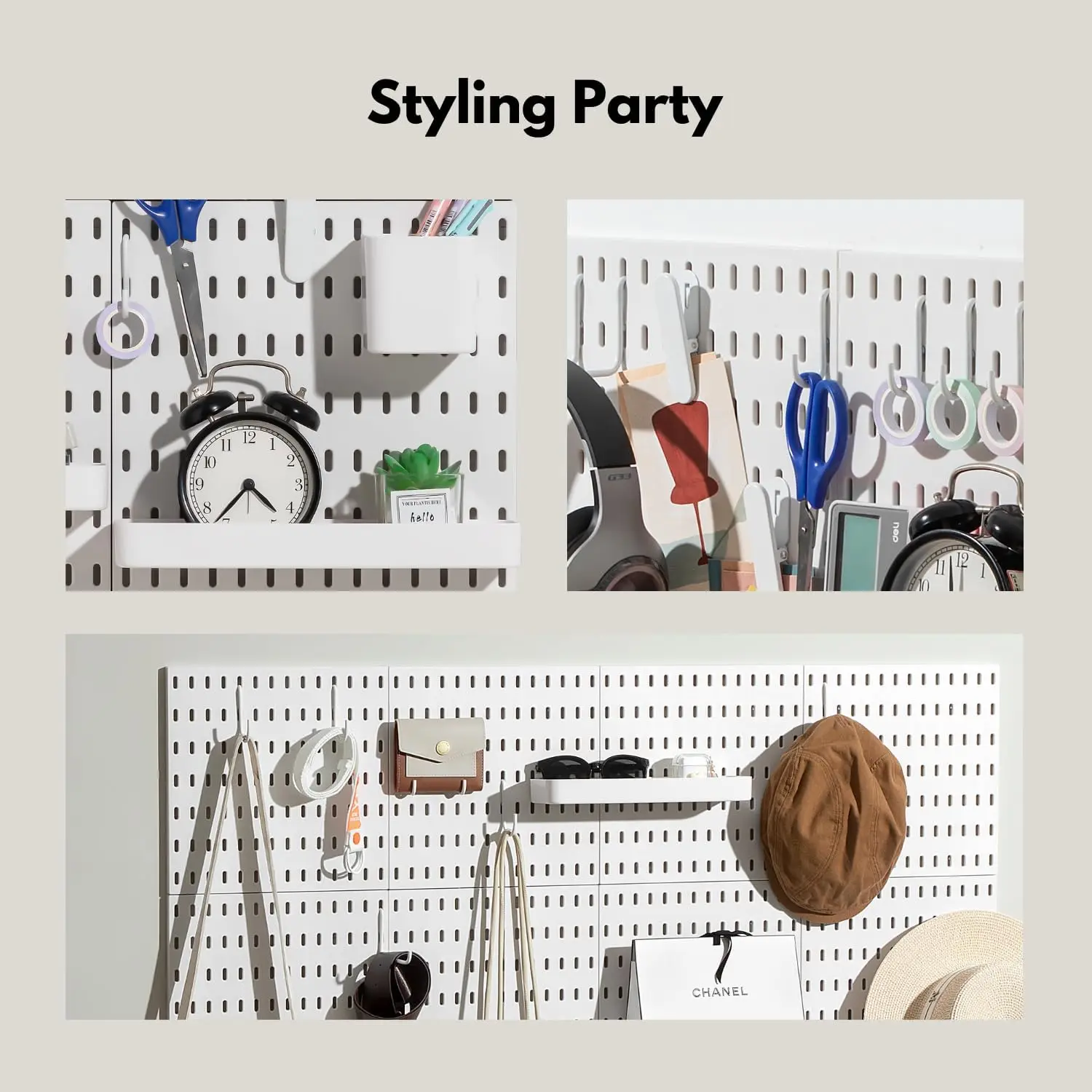 Custom no punching kitchen storage shelves display rack assortment hanging hole plate pegboard wall organizer accessories