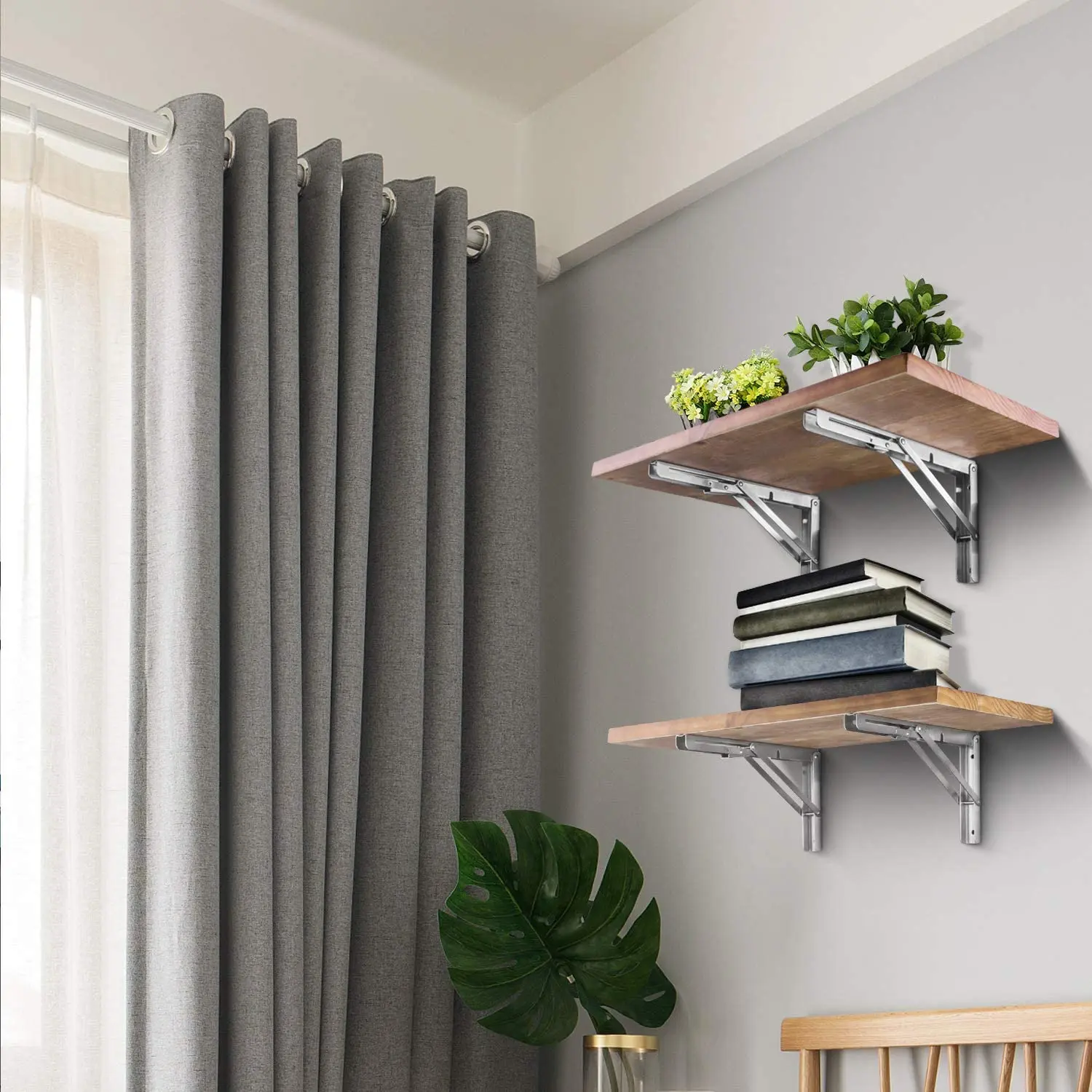 
Furniture Triangle Shelving Adjustable Right Angle L Shaped Metal Stainless Steel Wall Mounted Folding Table Shelf Bracket 