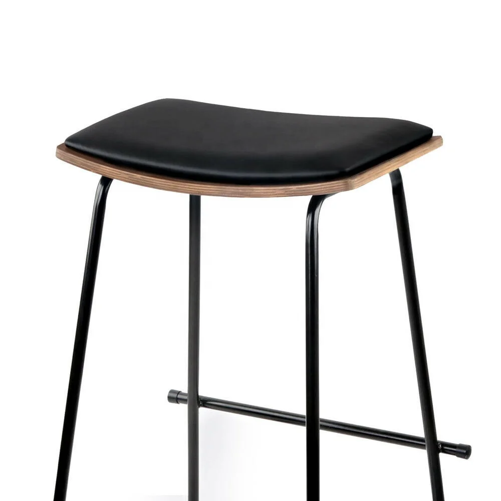 Modern Bar Furniture Kitchen PU Seat  Bar Stool  for Kitchen use Bar Chair with Timber seat