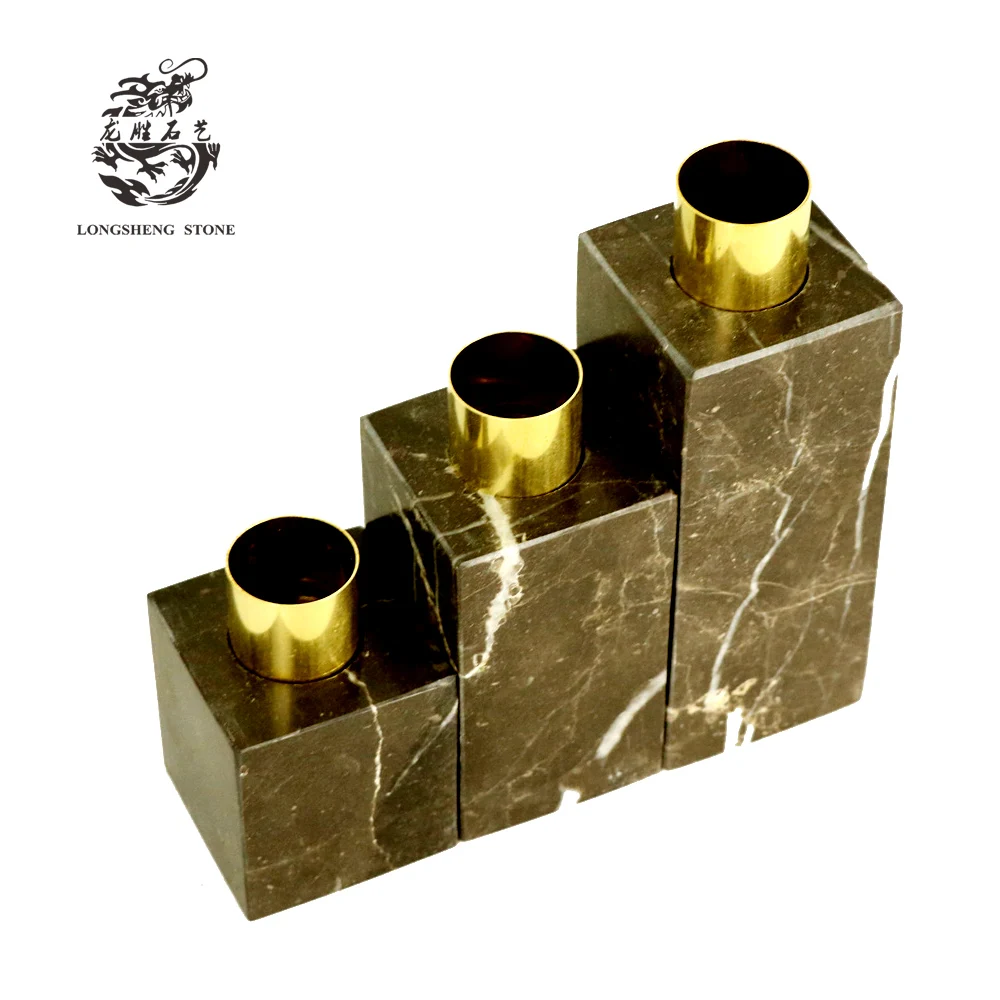 Marble Candle Holder, white stone candle jars