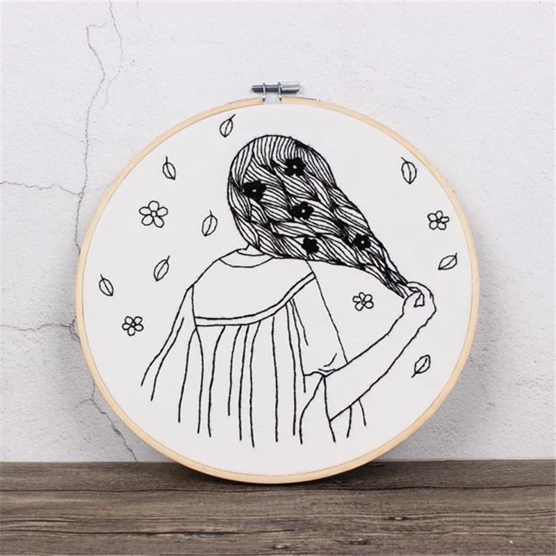 Home Decor Printed Needlework Cross Stitch Set Sewing Art Wall Embroidery Painting Sketch Easy DIY Embroidery Kit for Beginner