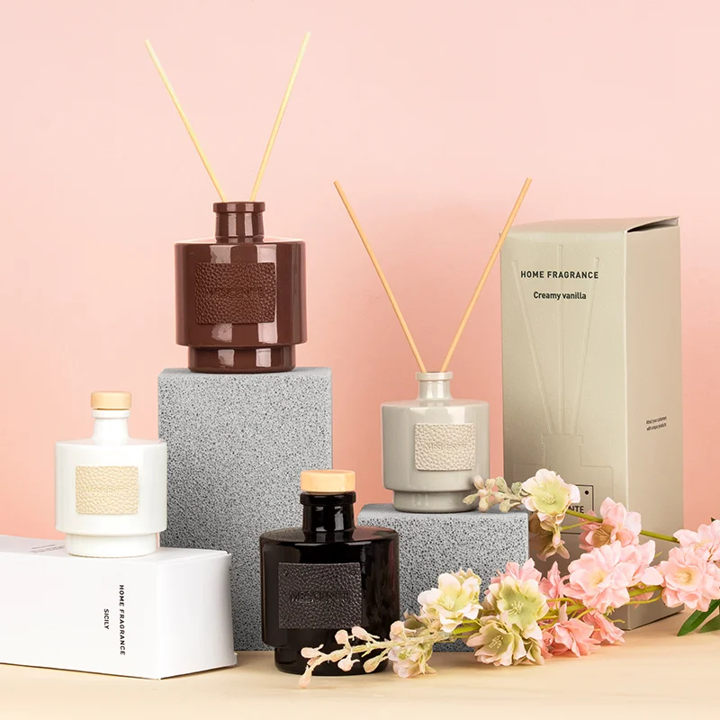 Mescente Step Collection Home Decor 100ML 200ML New Design Air Freshener Lavender Essential Oils Liquid  Rattan Reed Diffuser