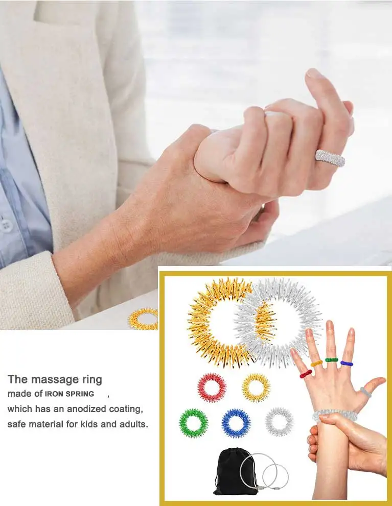 free shipping ready to ship blood improving circulation finger acupressure finger massager ring