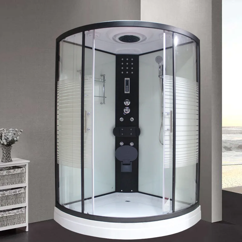 WinFair Luxury Enclosed House Simple Aluminum Waterproof Tempered Glass Bathroom Enclosure Walk In Top Cover Shower Room