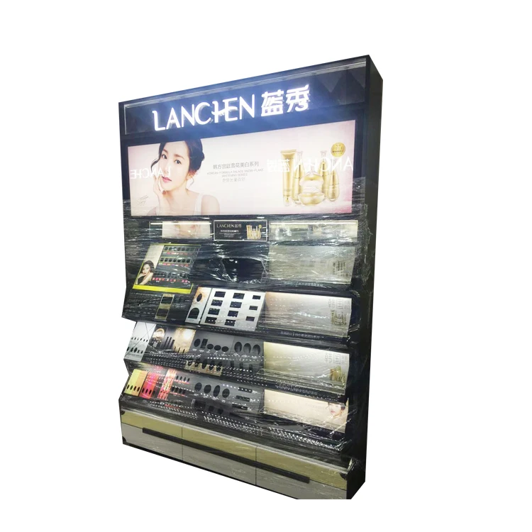 TMJ-707 MDF Floor Stand Makeup Shop Interior Design Cosmetic Desk Cosmetic Showcase  Display