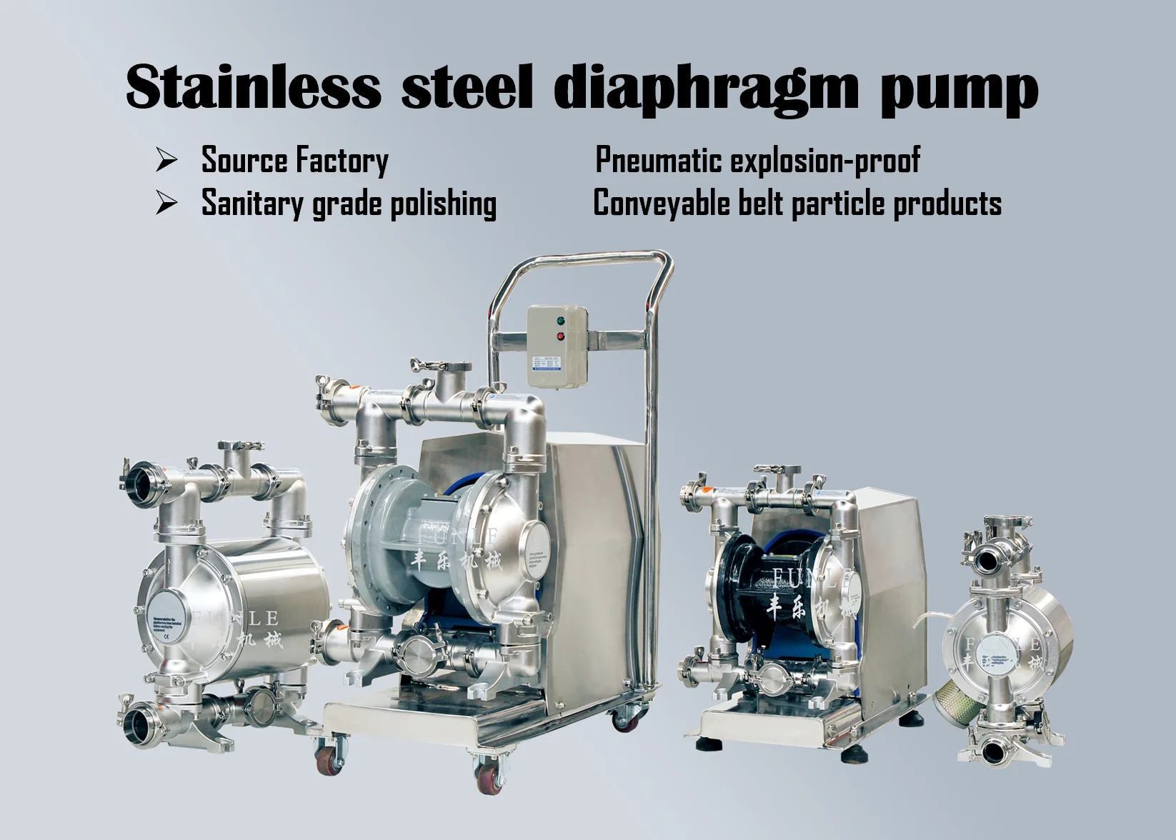 Factory sales  Liquid paste stainless steel sanitary grade pneumatic diaphragm pump for Cosmetic cream shampoo cream