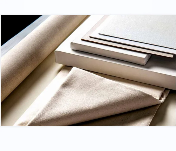 Хорошее качество 600GSM 100% Чистейшая льняная картины художника грунтованный холст рулон печатных росы retting Лен