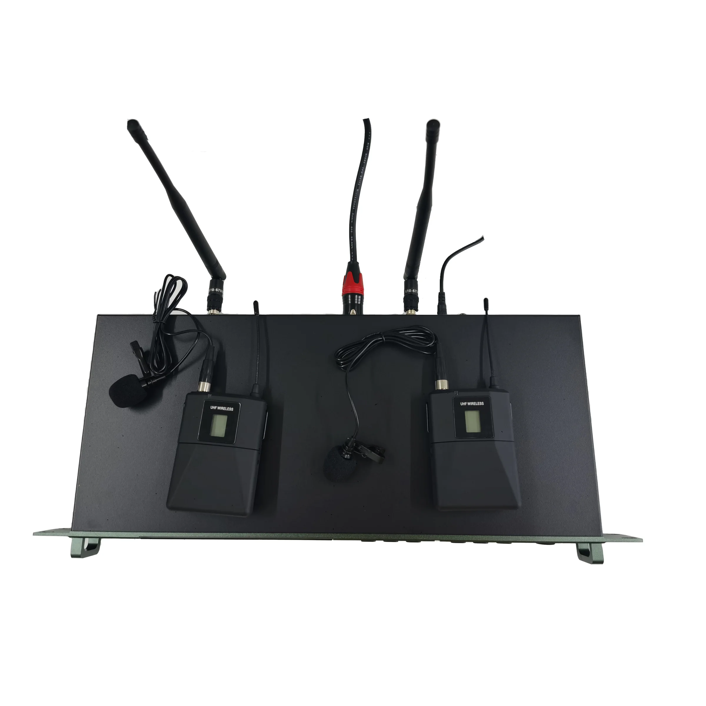 Factory Sale Professional Karaoke UHF Wireless Microphone System Two Handheld Mic FM Home Entertainment Teaching Meeting Church