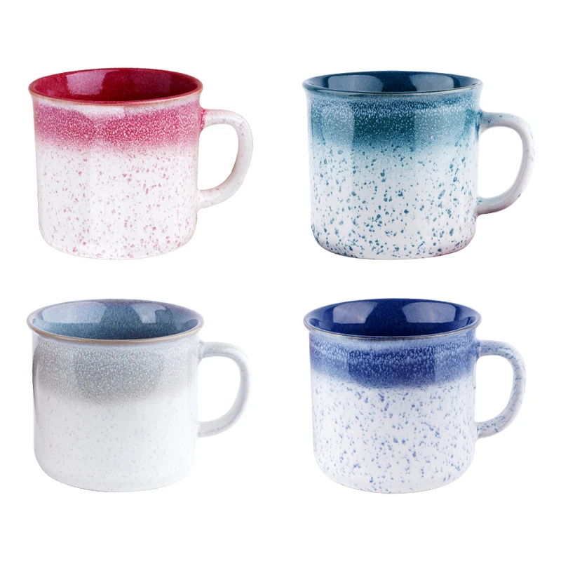 Hot Sale Coffee Mug Gradient Splash Mugs Nordic Ceramic Speckled Sesame Glaze Stoneware Mug