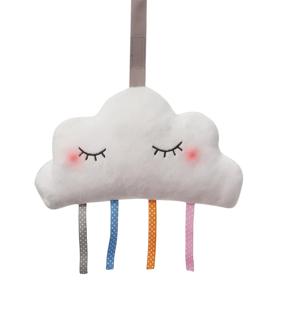 Plush Bed Rattle Musical Toy Hanger Rotate Bell Soft Hanging Cot Felt Crib Baby Mobile Toys