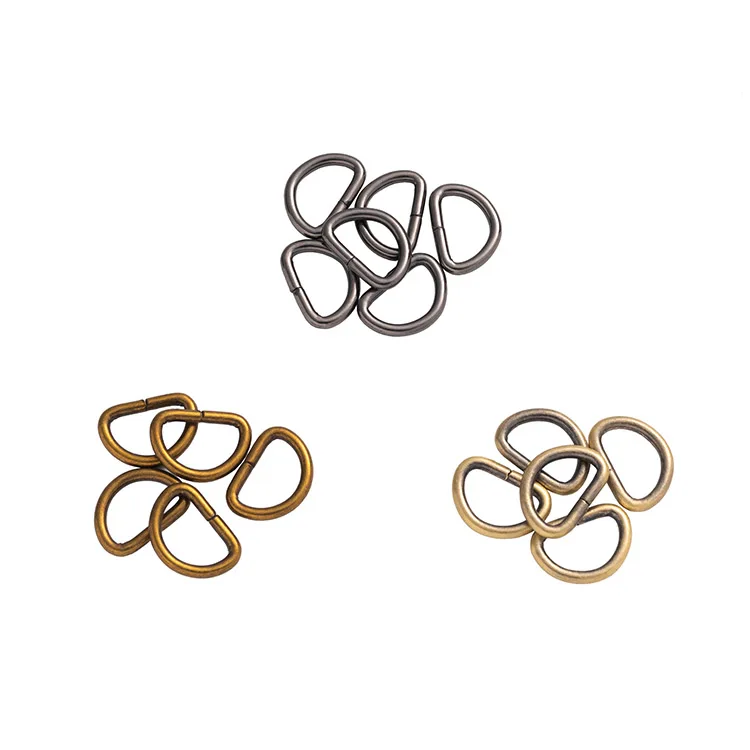 Professional Custom Wholesale Good Quality Luggage Handbag Accessories Dog Collar 10mm Metal Small D Rings Hardware Mini D Ring