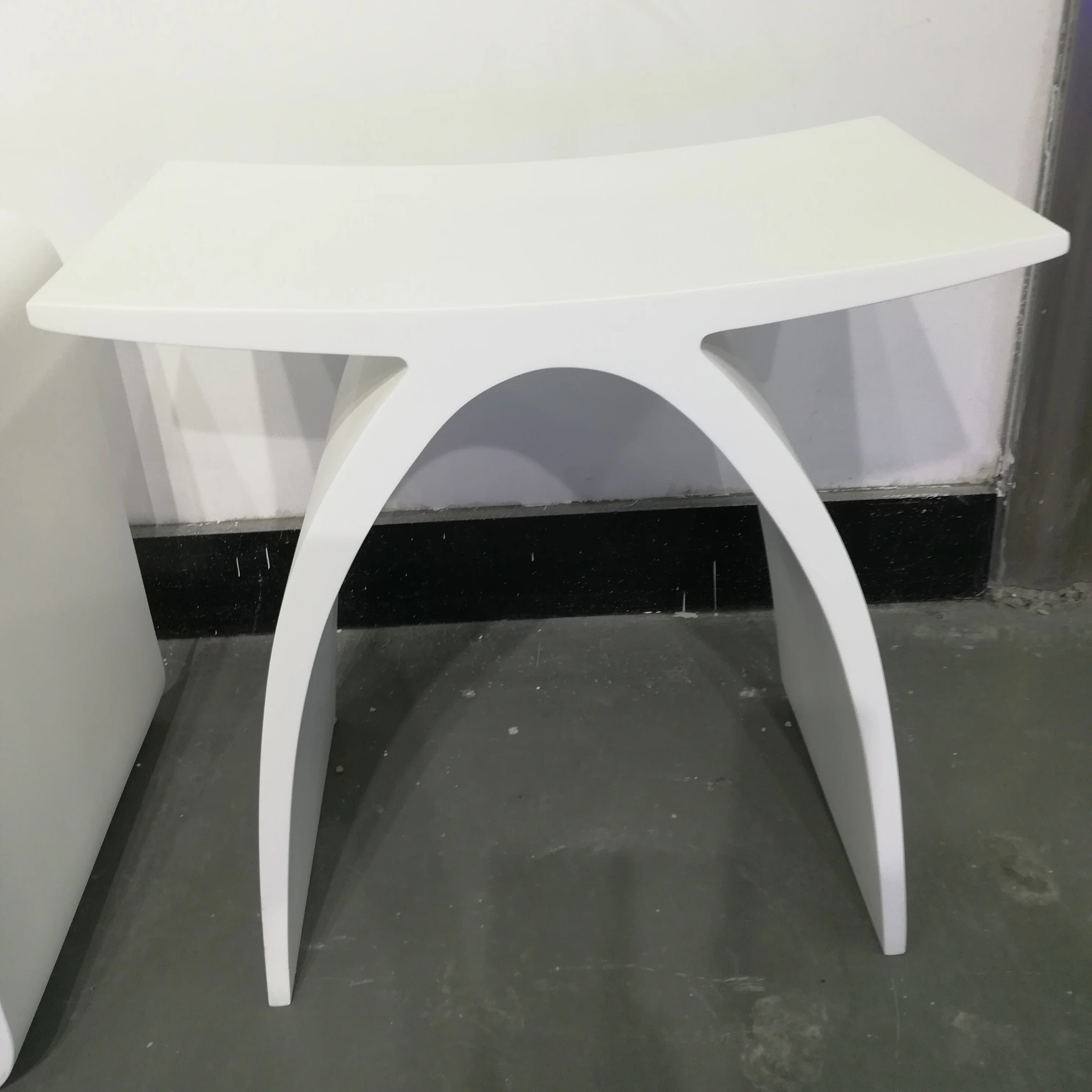 GeMei factory new design solid surface stool aritificial stone shower bench  bathroom stool taburetes para ducha