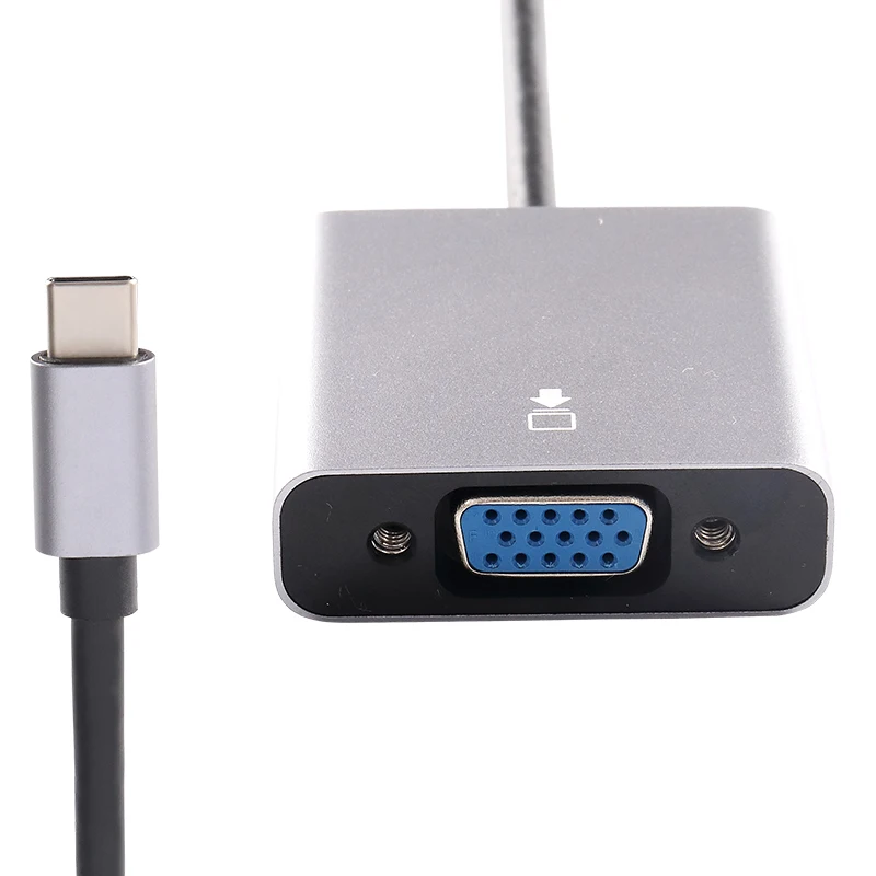 
Top Supplier USB Type C To VGA Adapter C Male To VGA Female Converter HUB Adapter for Macbook Chromebook Pixel Laptop 