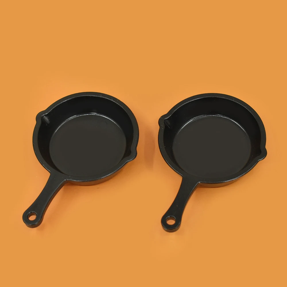 Kawaii Miniature Black Pan Doll House Kitchen Play Toys Pretend Food Accessories Fashion Earring Making Key Chain