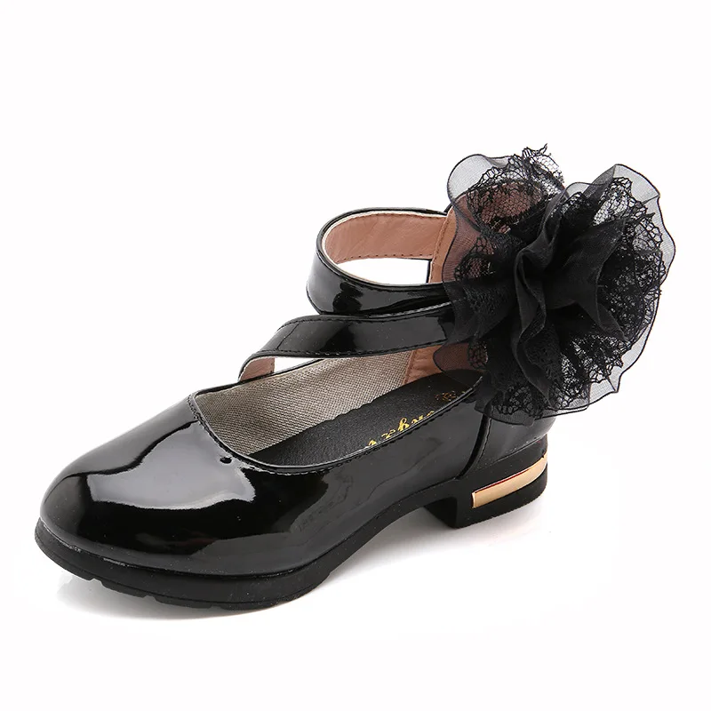 Красивые туфли для принцесс EVERTOP с цветами, классические туфли для девочек, детские балетные туфли на низком каблуке