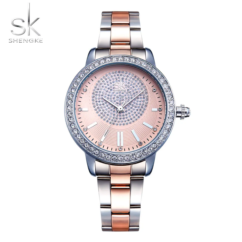 Women  Quartz Watches Luxury dial and Stainless steel Strap Fashion waterproof Watch for Ladies gift