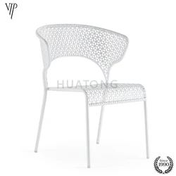 Modern 3PC outdoor commercial waterproof furniture patio metal dinning set garden coffee shop restaurant table and chairs